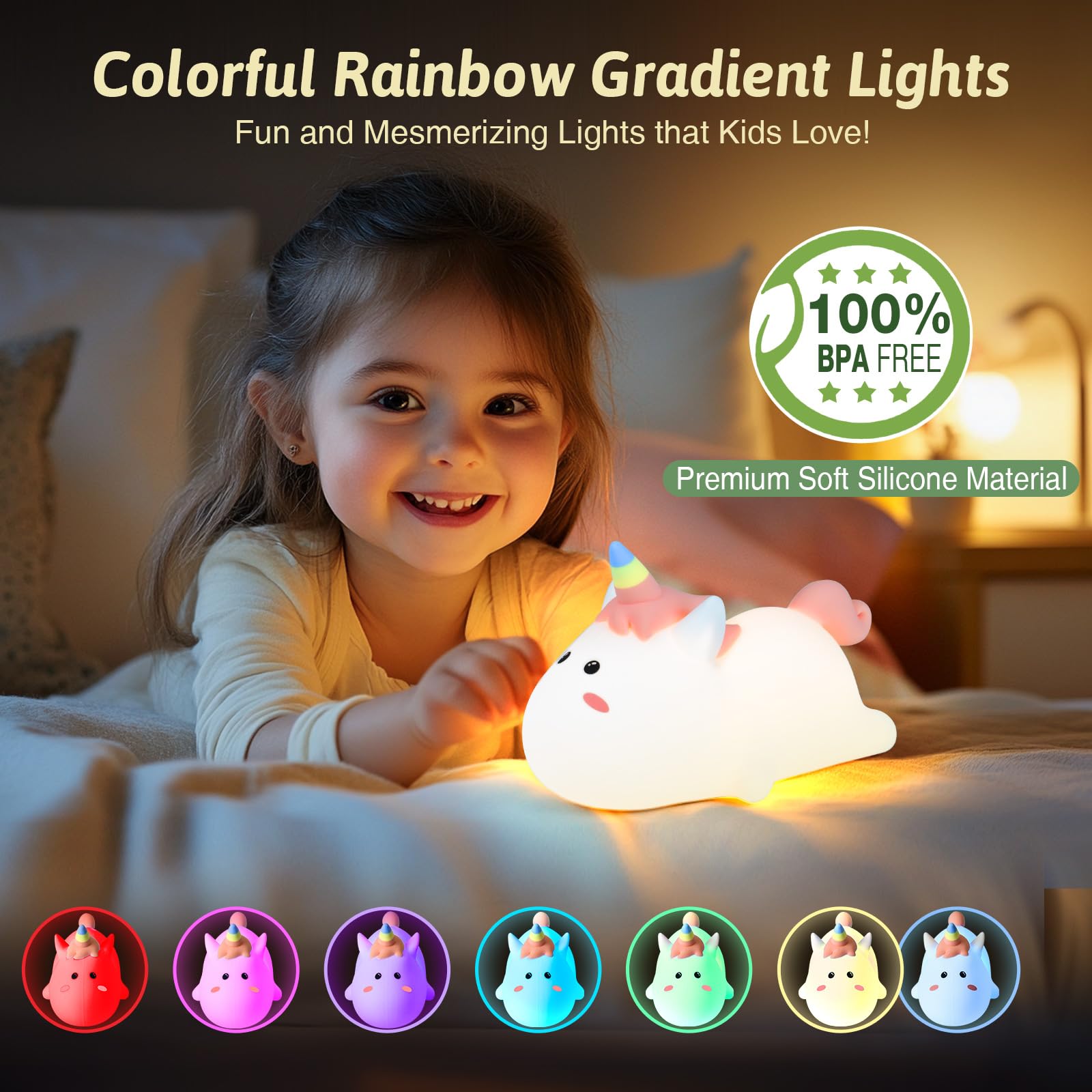 Dealswin color-changing lamp offers touch control for mood lighting during play.