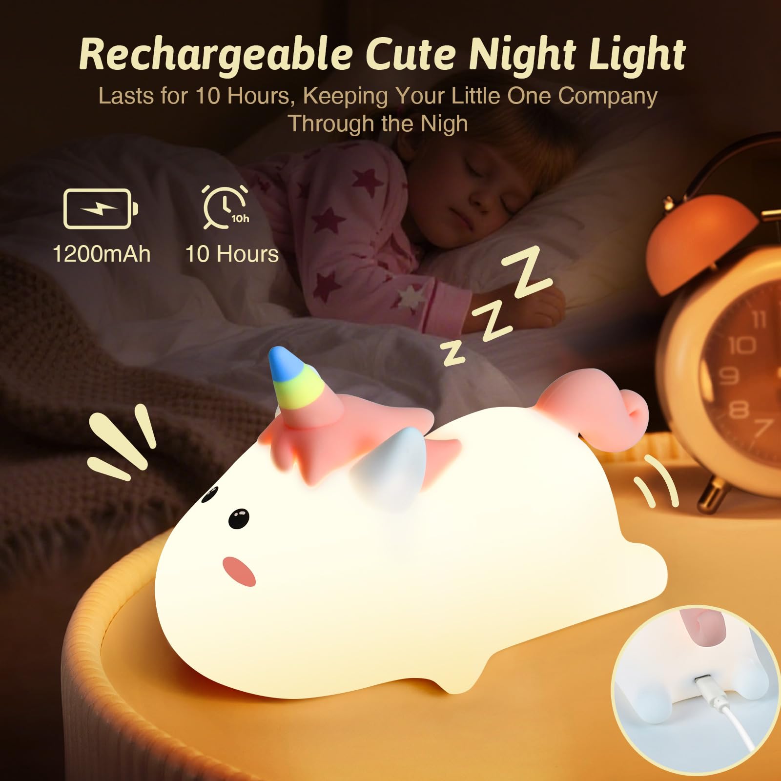 Dealswin cute animal lamp doubles as decor and comforting buddy.