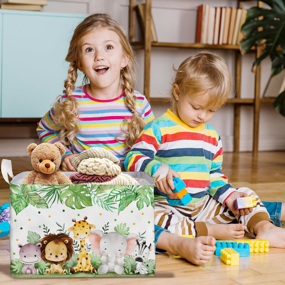 DEANHOT Decorative cube basket adds playful decor while organizing toys.