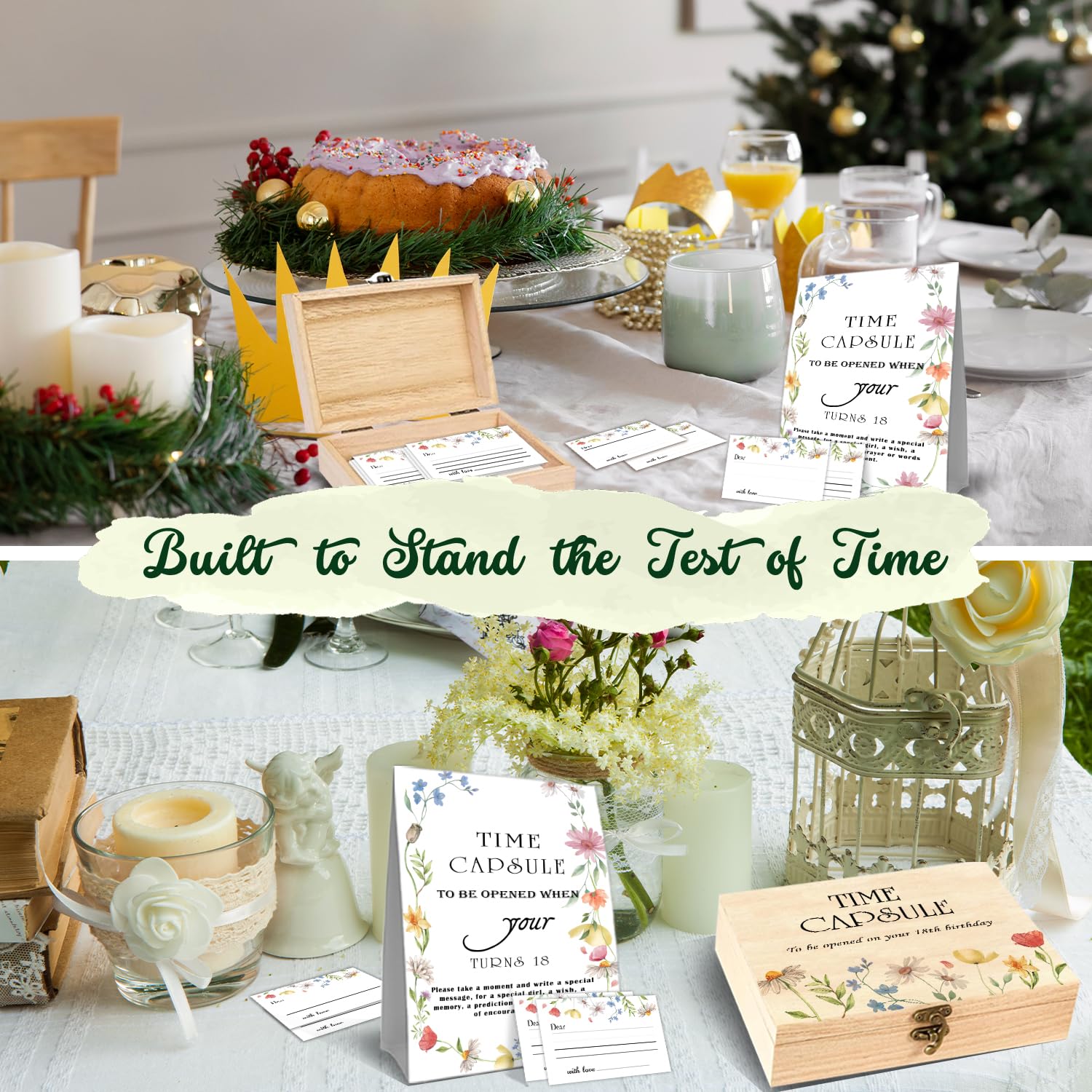DEANHOT Floral Time Capsule features a delicate floral design for keepsake memories