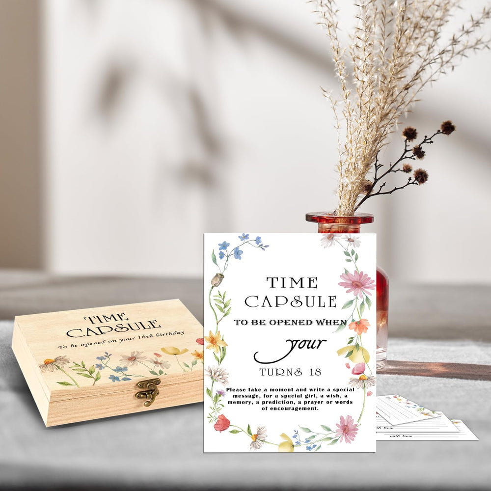 DEANHOT Floral Time Capsule message cards invite heartfelt blessings from guests