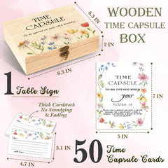 DEANHOT Floral Time Capsule table sign with elegant decor for baby showers