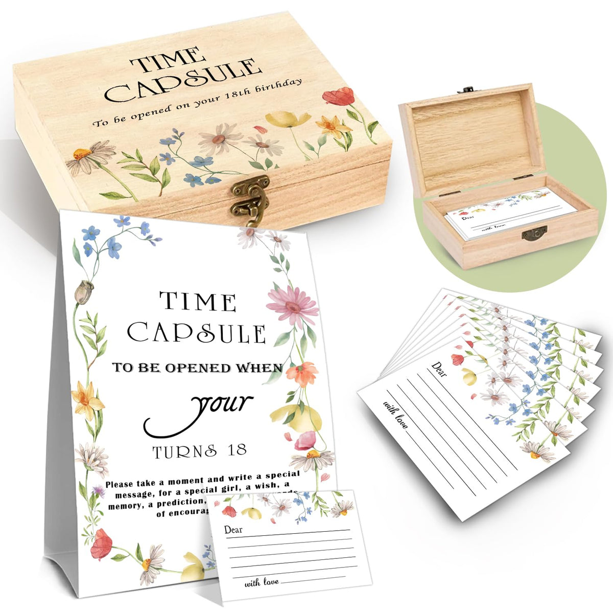 DEANHOT Floral Time Capsule wooden box highlights sturdy craftsmanship for lasting memories