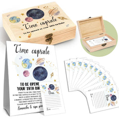 DEANHOT Planet Memory Time Capsule box — wooden keepsake for lasting memories.