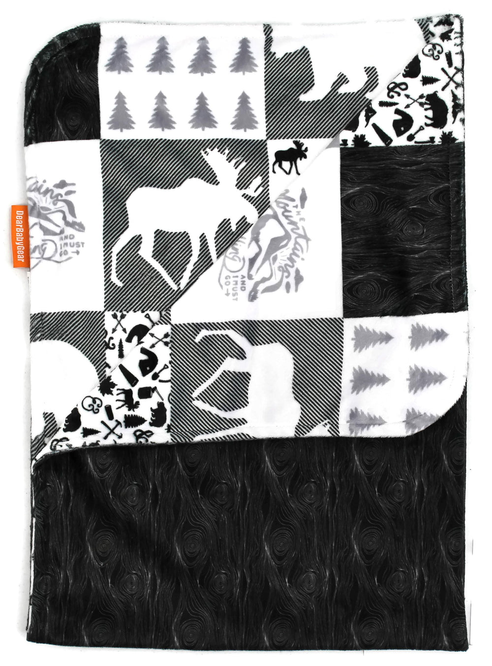 Dear Baby Gear Bears Deluxe Blanket reversible plaid for soft newborn snuggles.