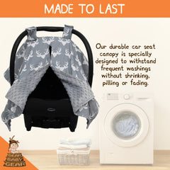 Dear Baby Gear breathable fabric car seat cover keeps baby comfortable during travel