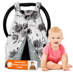 Dear Baby Gear car seat canopy front view with sun protection and quick-access design.
