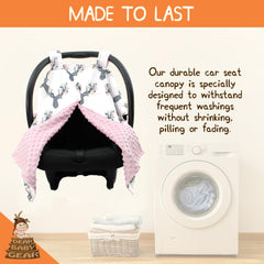 Dear Baby Gear breathable fabric car seat cover promotes airflow and comfort