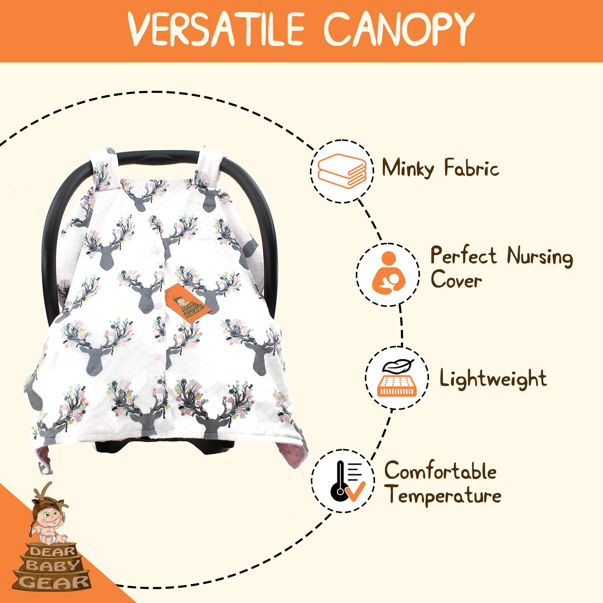Dear Baby Gear secure fasteners ensure quick access without removing the canopy