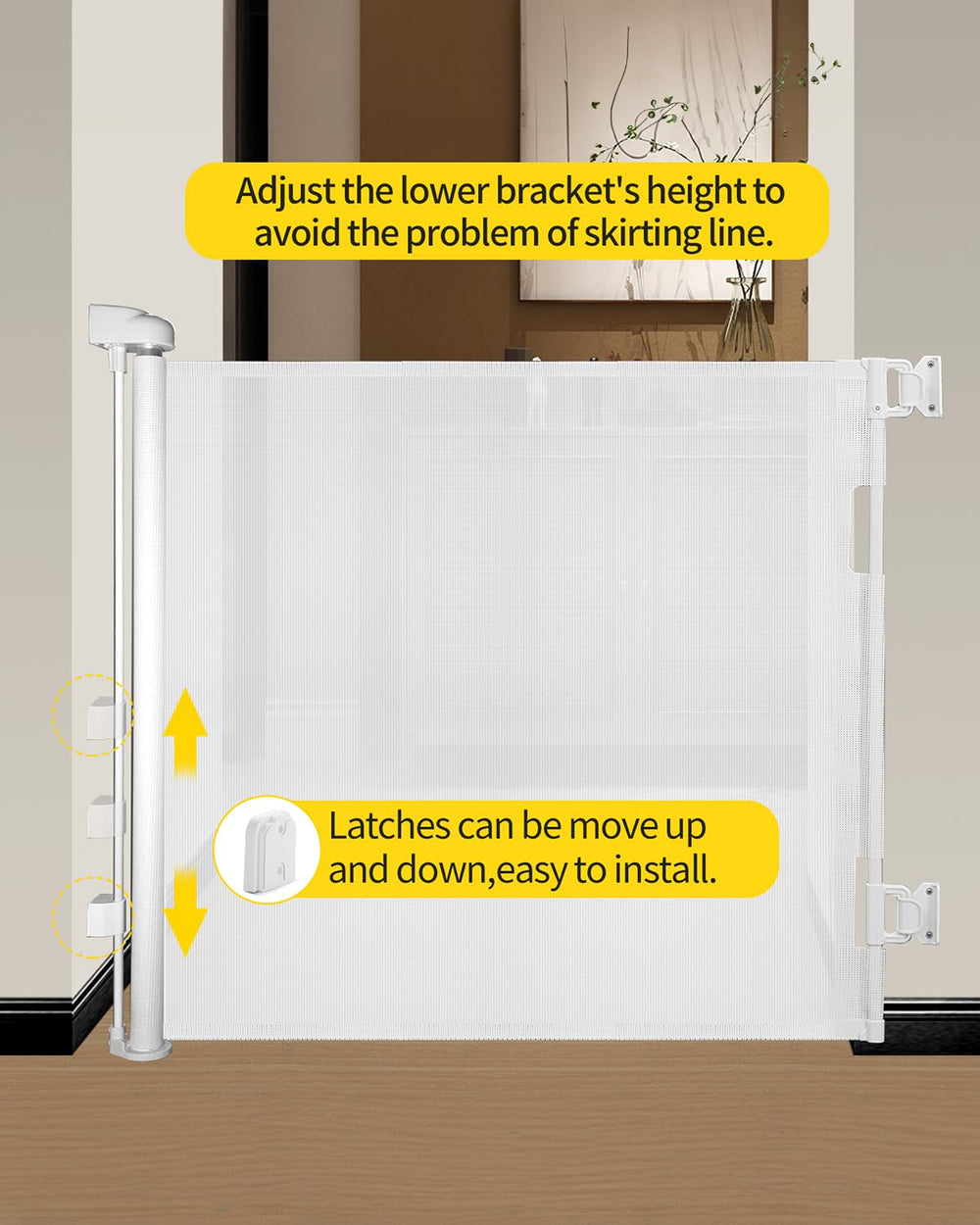 dear-lov retractable gate installation brackets closeup showing easy-install setup for homes