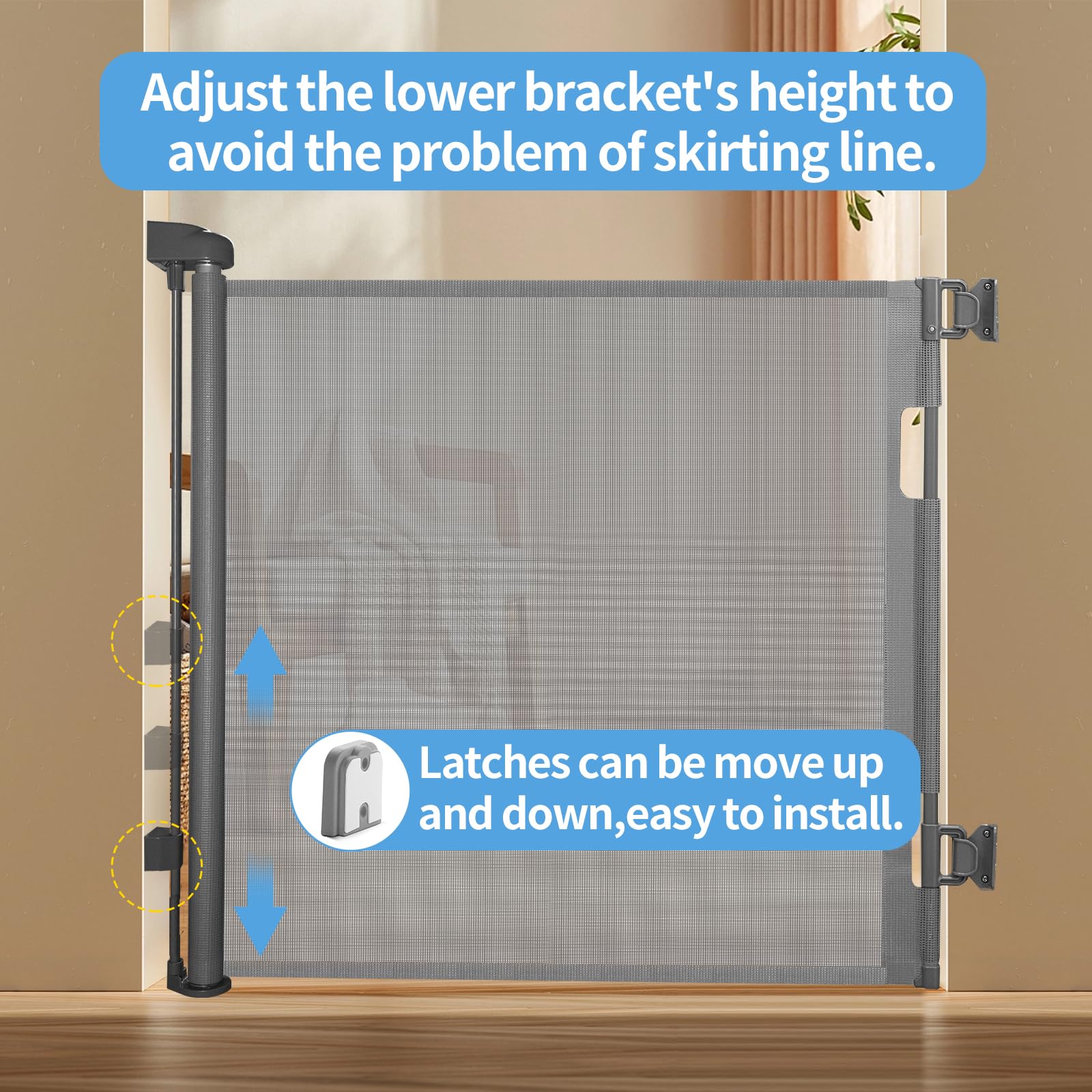 DEAR LOV close-up of gray mesh and secure brackets for durability.