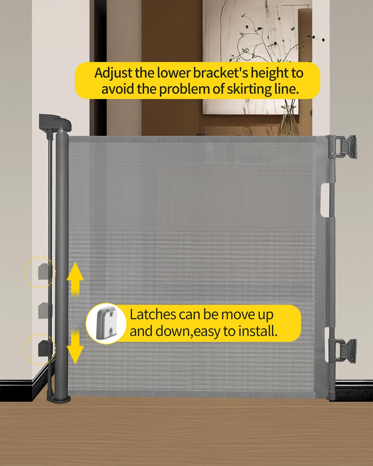 DEAR LOV gate close-up demonstrates durable mesh and secure latch.