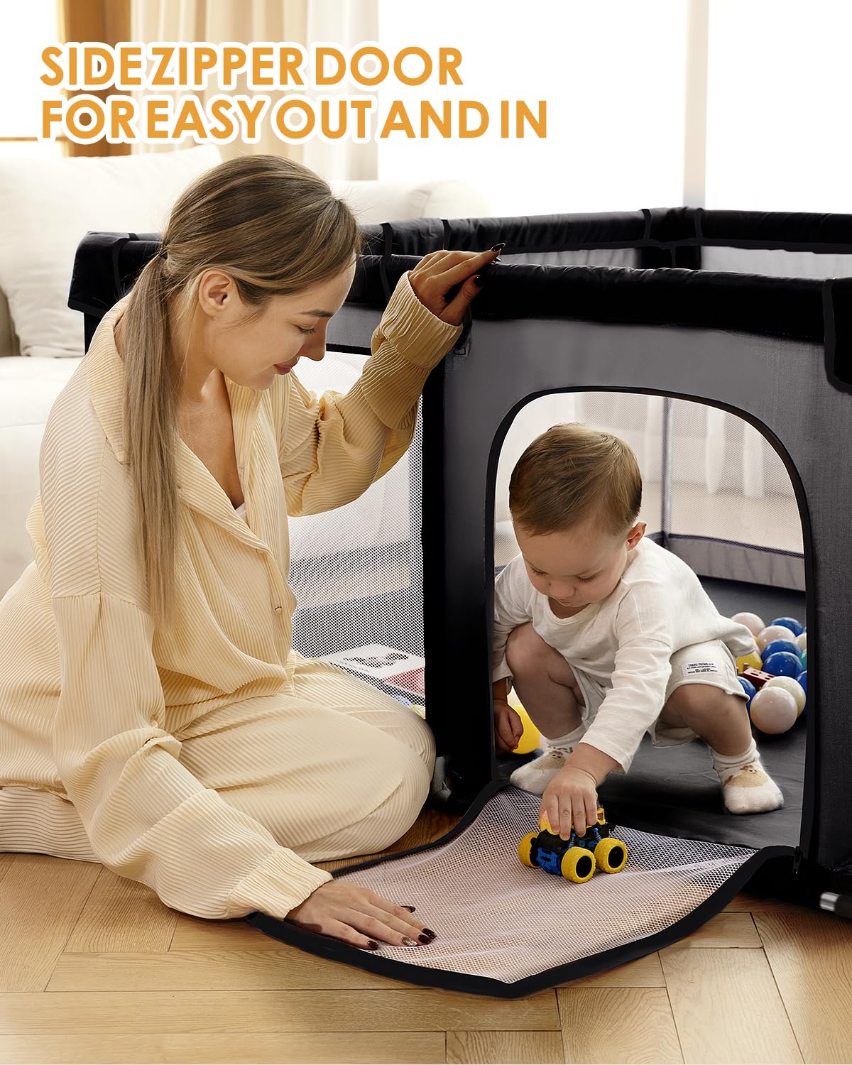 DEAR LOV playpen reinforced connectors ensure a sturdy boundary