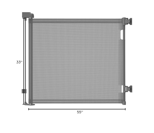 DEAR LOV space-saving retractable gate neatly tucks away when not in use.