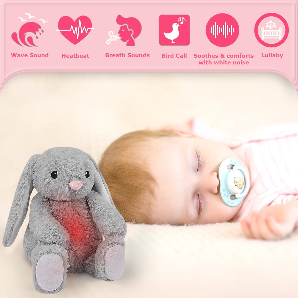 DEARBABY bunny vibrating heartbeat mode aids gentle nap-time calming.