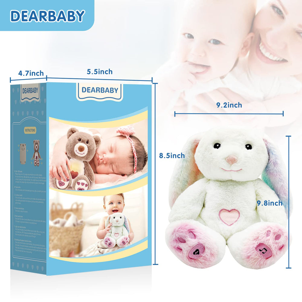DEARBABY four-color light cycle provides gentle ambient bedtime glow.