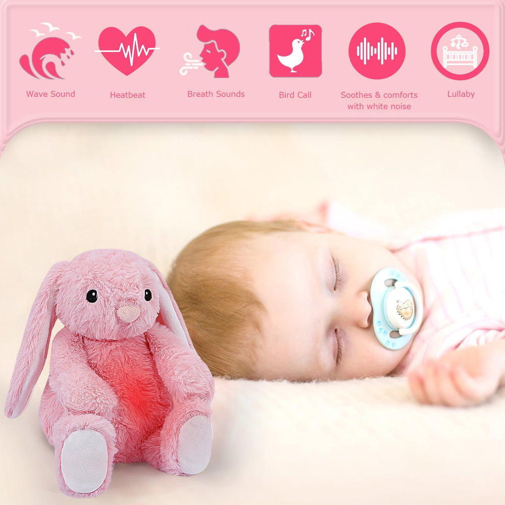 DEARBABY plush baby soother with heartbeat sound supports soothing newborn sleep routines.
