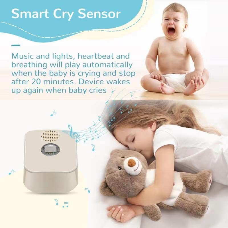 DEARBABY rhythmic breathing heartbeat bear demonstrates calming motion