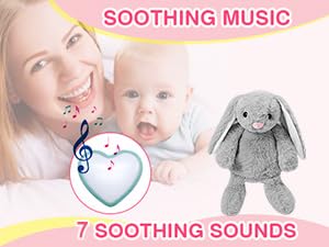 DEARBABY travel-friendly bunny with portable sounds for on-the-go soothing.