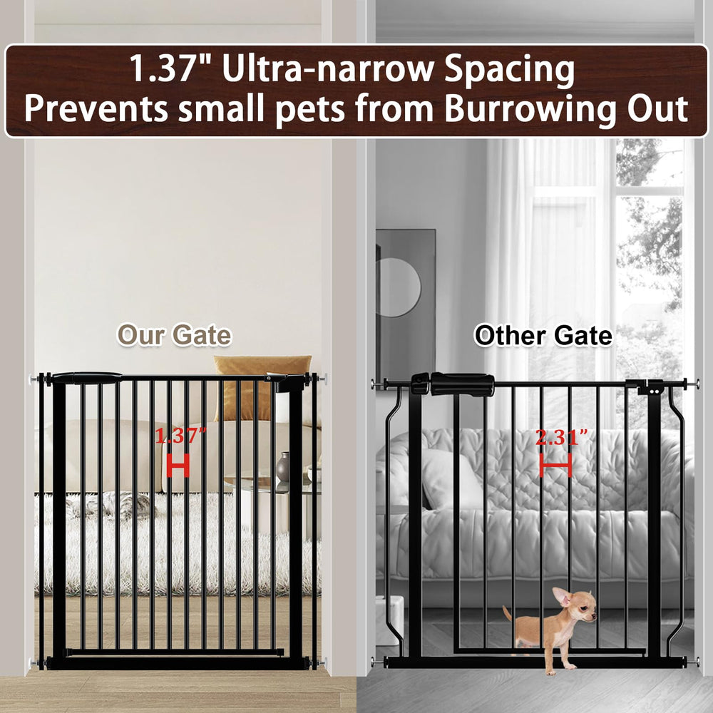 DEARBB gate with double-lock handle enables one-hand operation for busy parents.