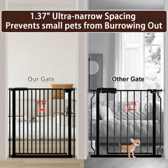 DEARBB extra wide gate – double-lock handle showcases secure adult one-handed operation.