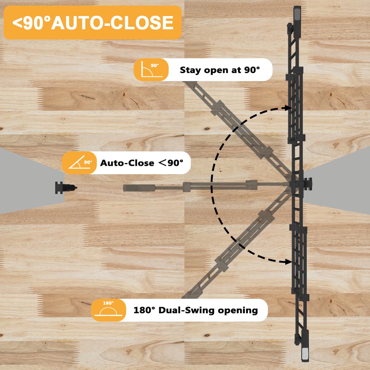 DEARBB wide adjustable 29-43 gate fits varied openings in hallways and stairs.