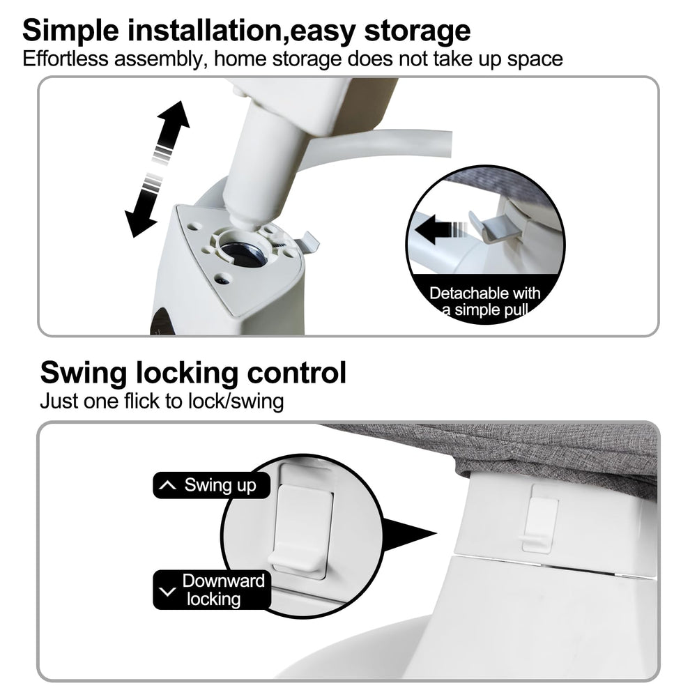 DEAREST BABY Baby Swing mosquito net keeps insects and pets out during naps.