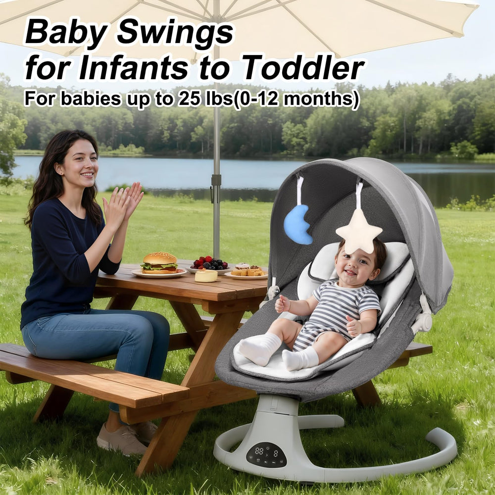 DEAREST BABY baby swing compact packaging suits storage and travel readiness.