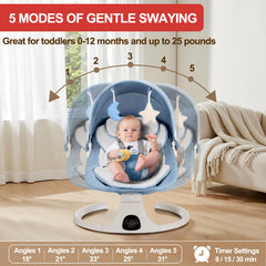 DEAREST BABY baby swing recline positions for comfortable napping or play.