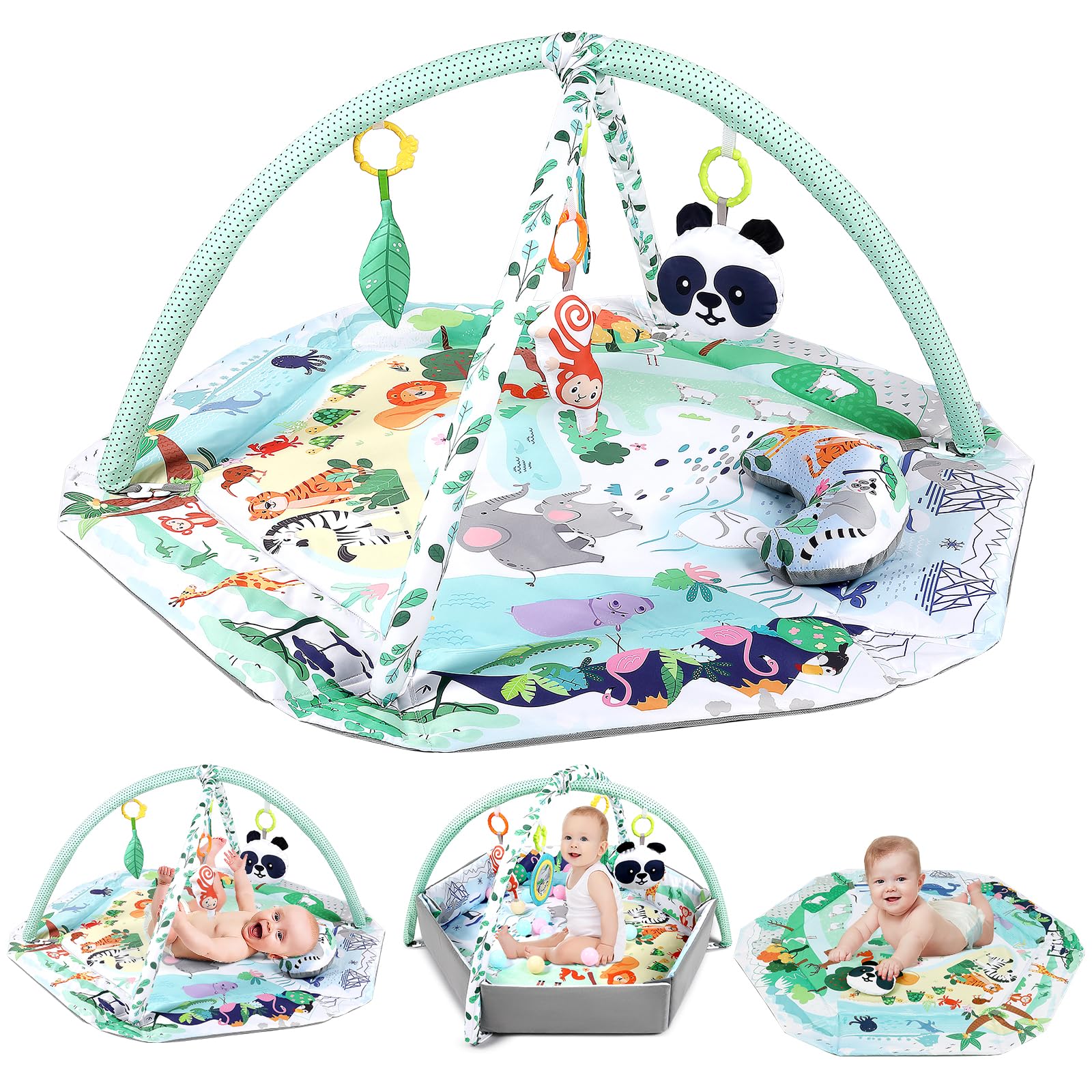 Dearlomum 4-in-1 tummy time mat setup supports safe play and bonding.