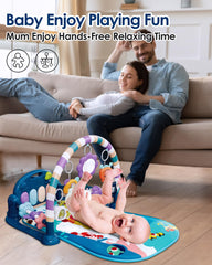 Dearlomum Baby Play Mat Gym flower mirror encourages self-discovery during play.
