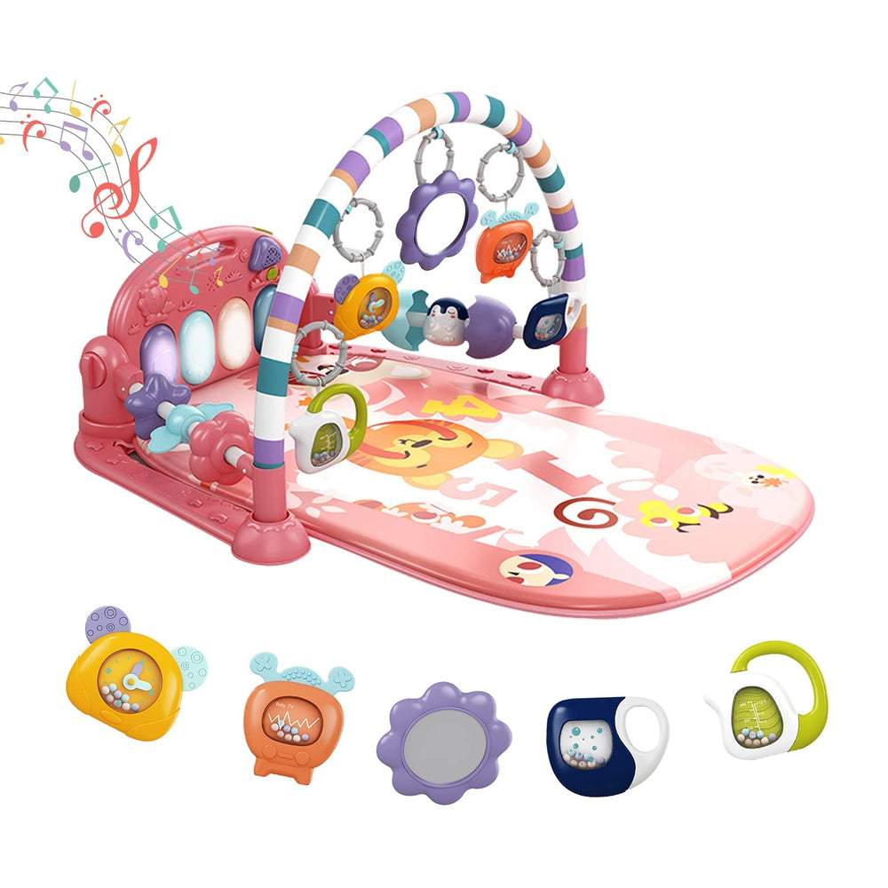 dearlomum Baby Play Mat Gym pink piano key invites touch and curiosity through light and sound