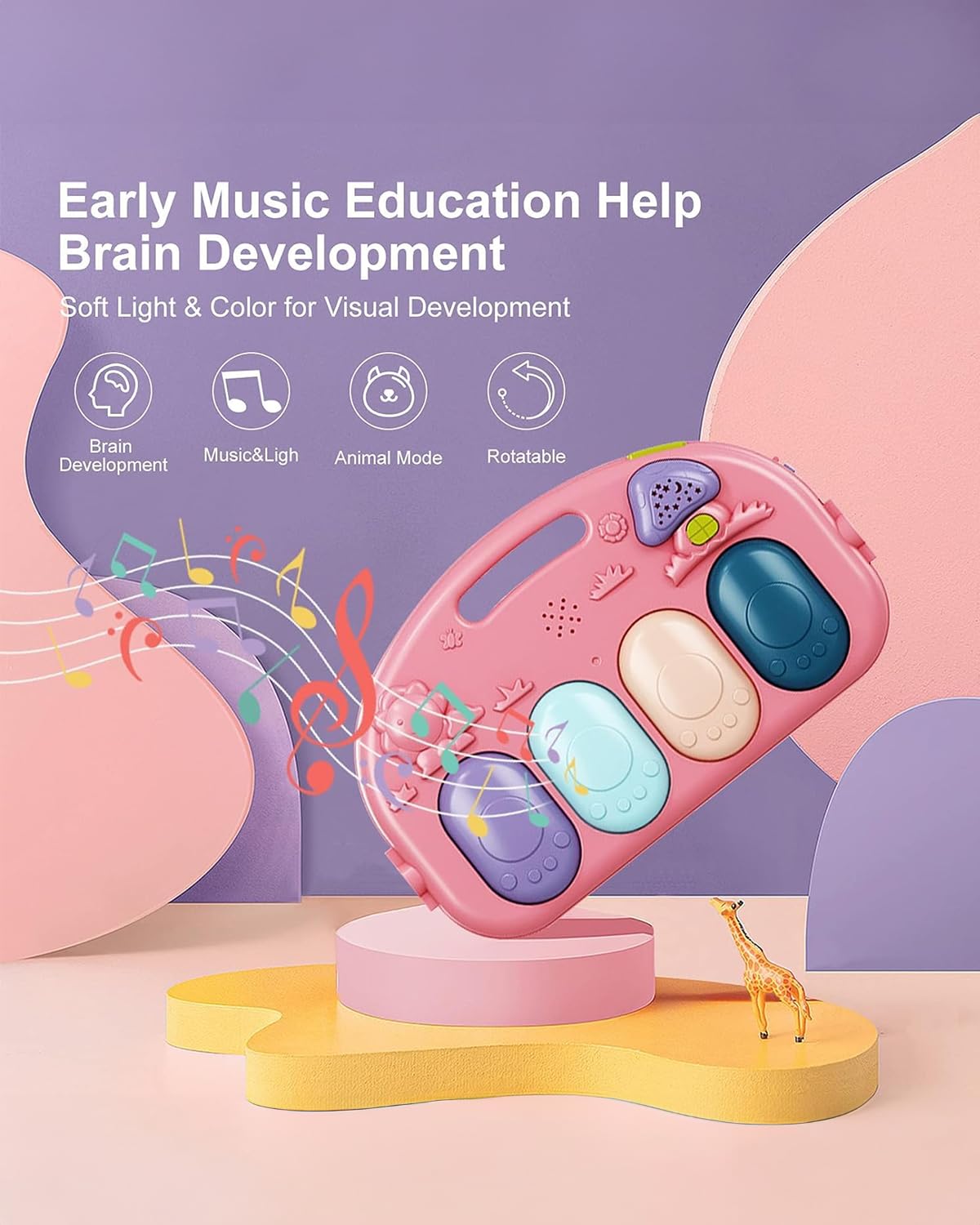 Dearlomum baby play mat gym with toys and mirror supports early hand-eye coordination.