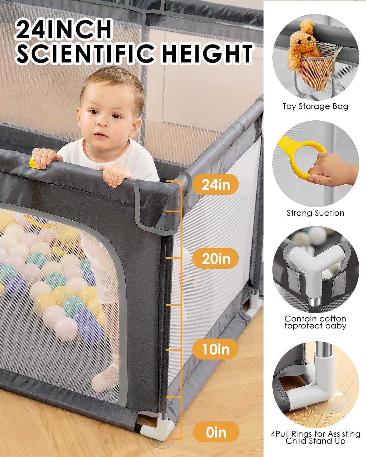 Dearlomum baby playpen indoor outdoor use fits living rooms or patios