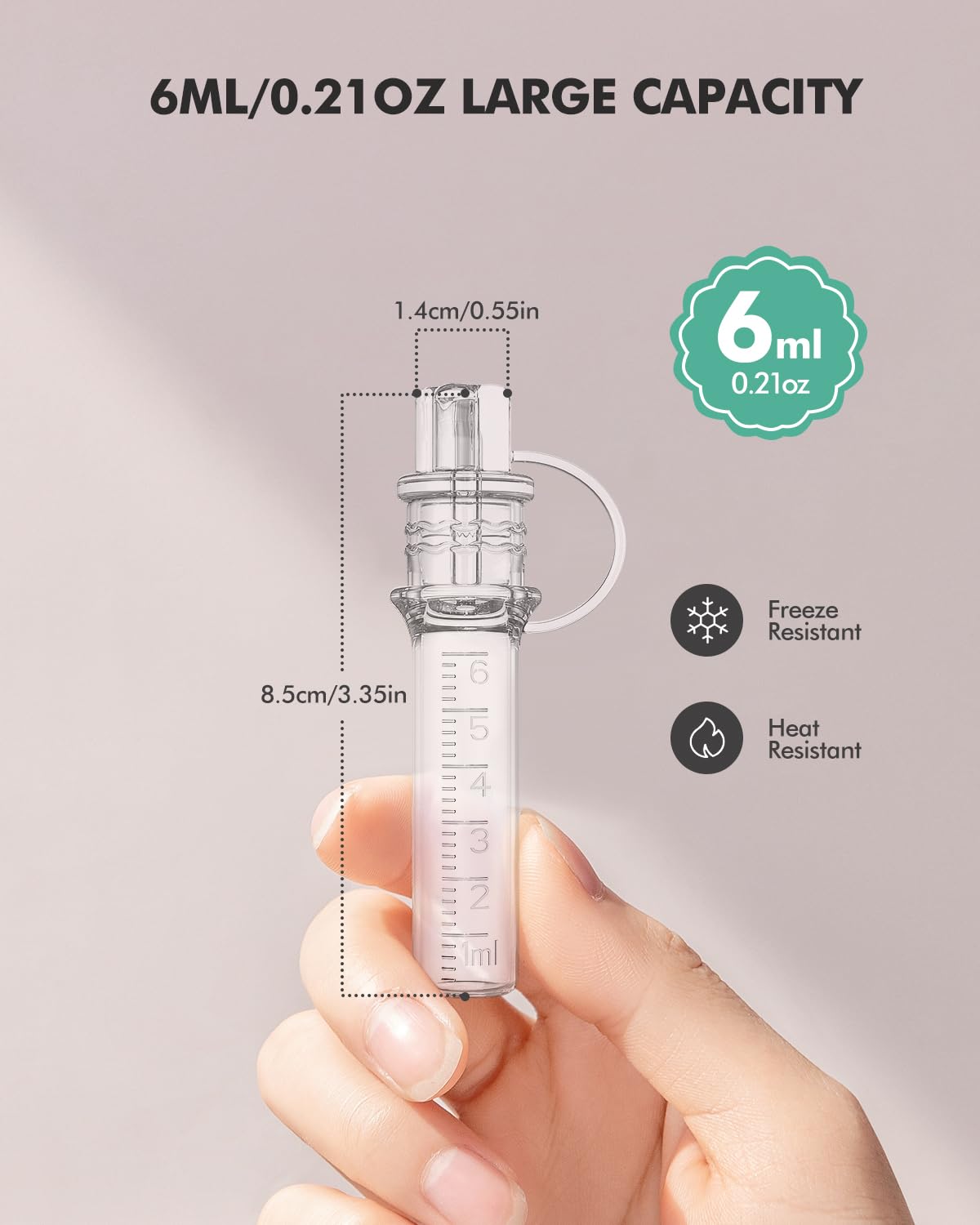 Dearlomum Colostrum Collector Kit 6ml bottle; durable silicone for safe storage.