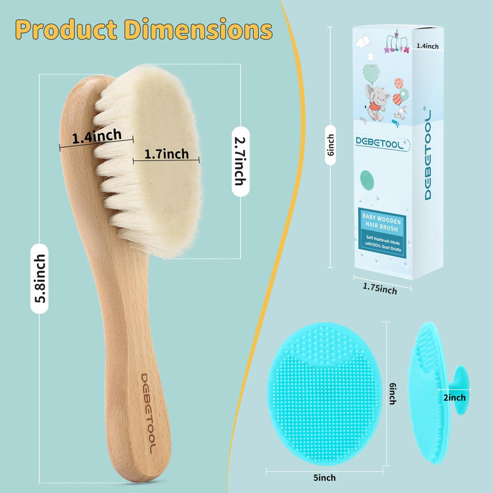 DEBETOOL Cradle Cap Brush ultra-soft bristles lifting flakes without scratching.