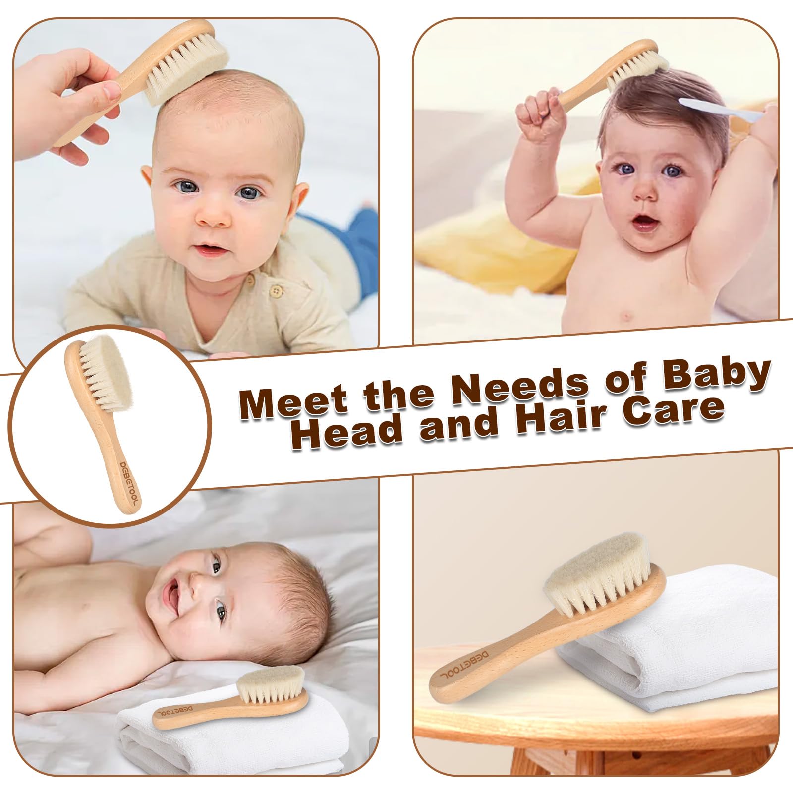 DEBETOOL Ergonomic design for comfortable baby brushing sessions.