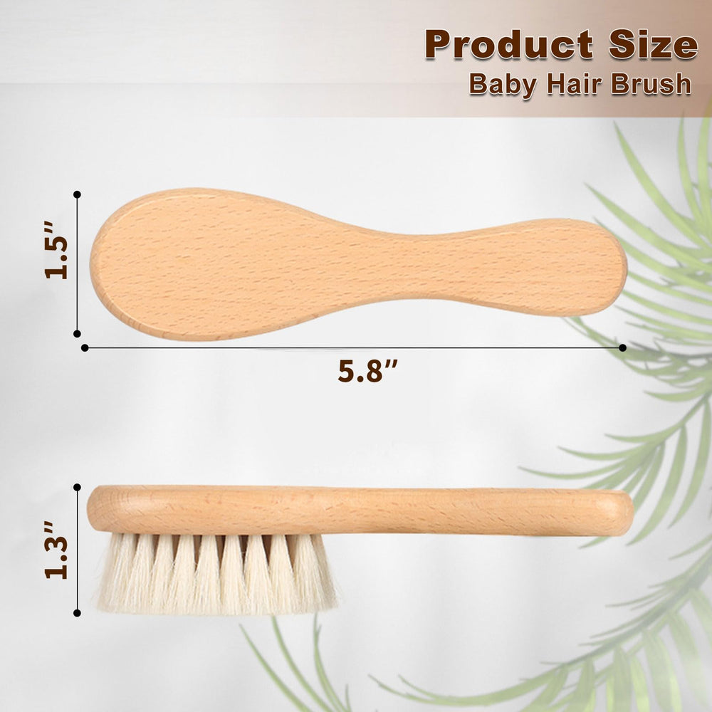 DEBETOOL Goat bristle brush soft bristles ideal for delicate baby scalp.