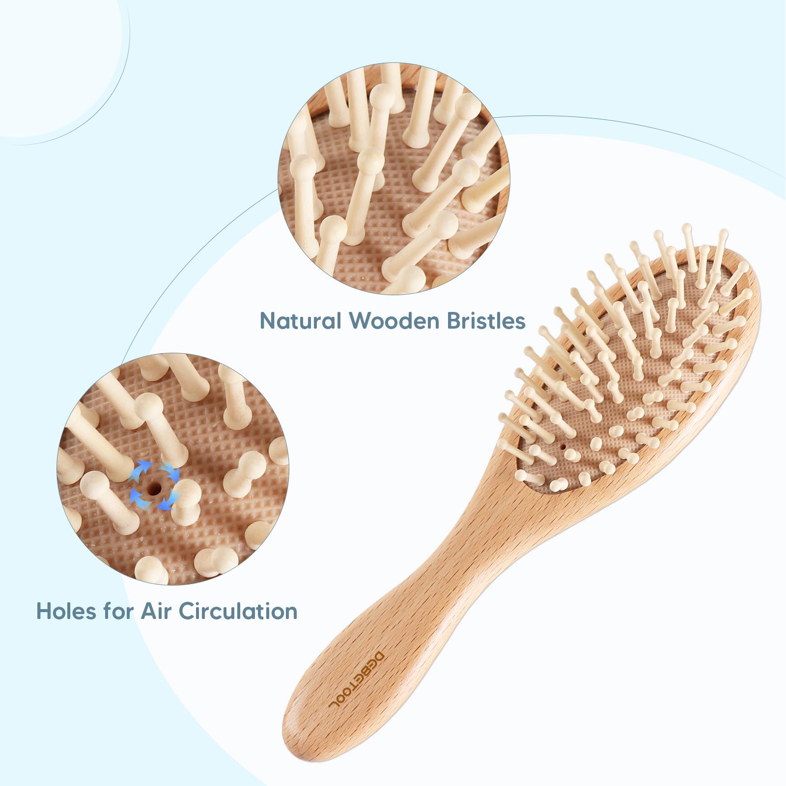 DEBETOOL wooden baby brush set presented in an elegant gift box.