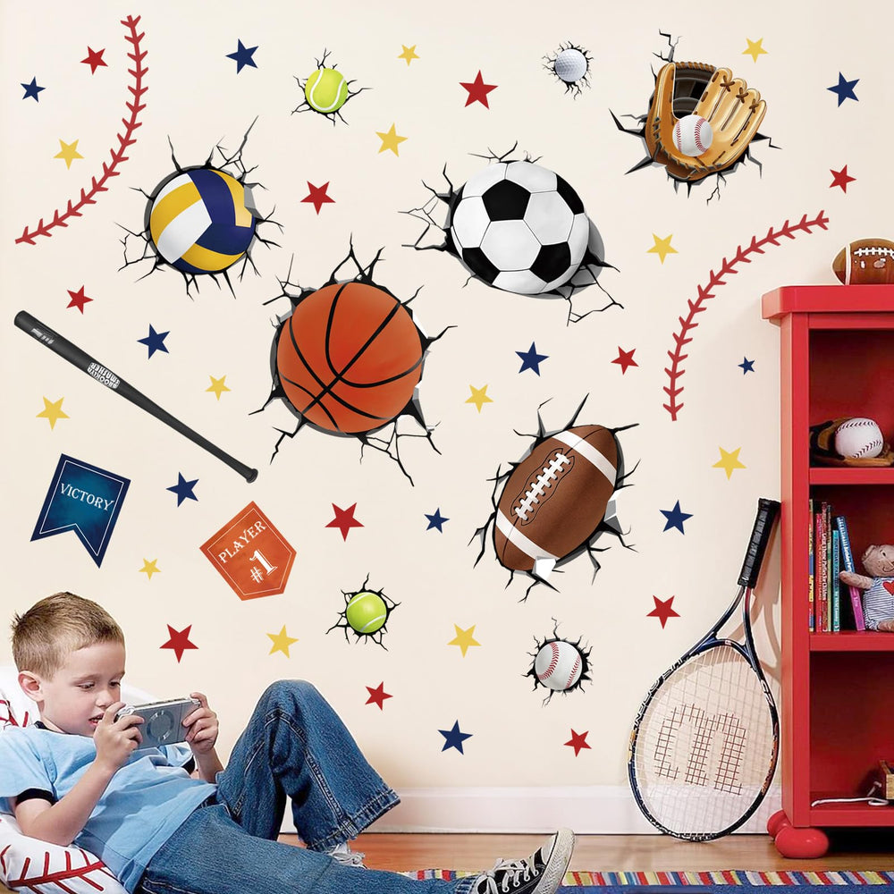 decalmile 3d basketball wall decal brightens kids' room for energetic play vibes