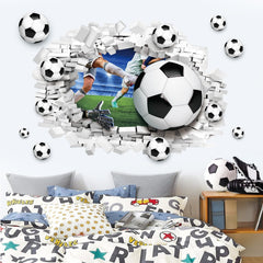Decalmile 3D football wall sticker featuring dynamic soccer artwork