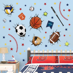 decalmile 3d soccer wall decal creates dynamic playroom decor