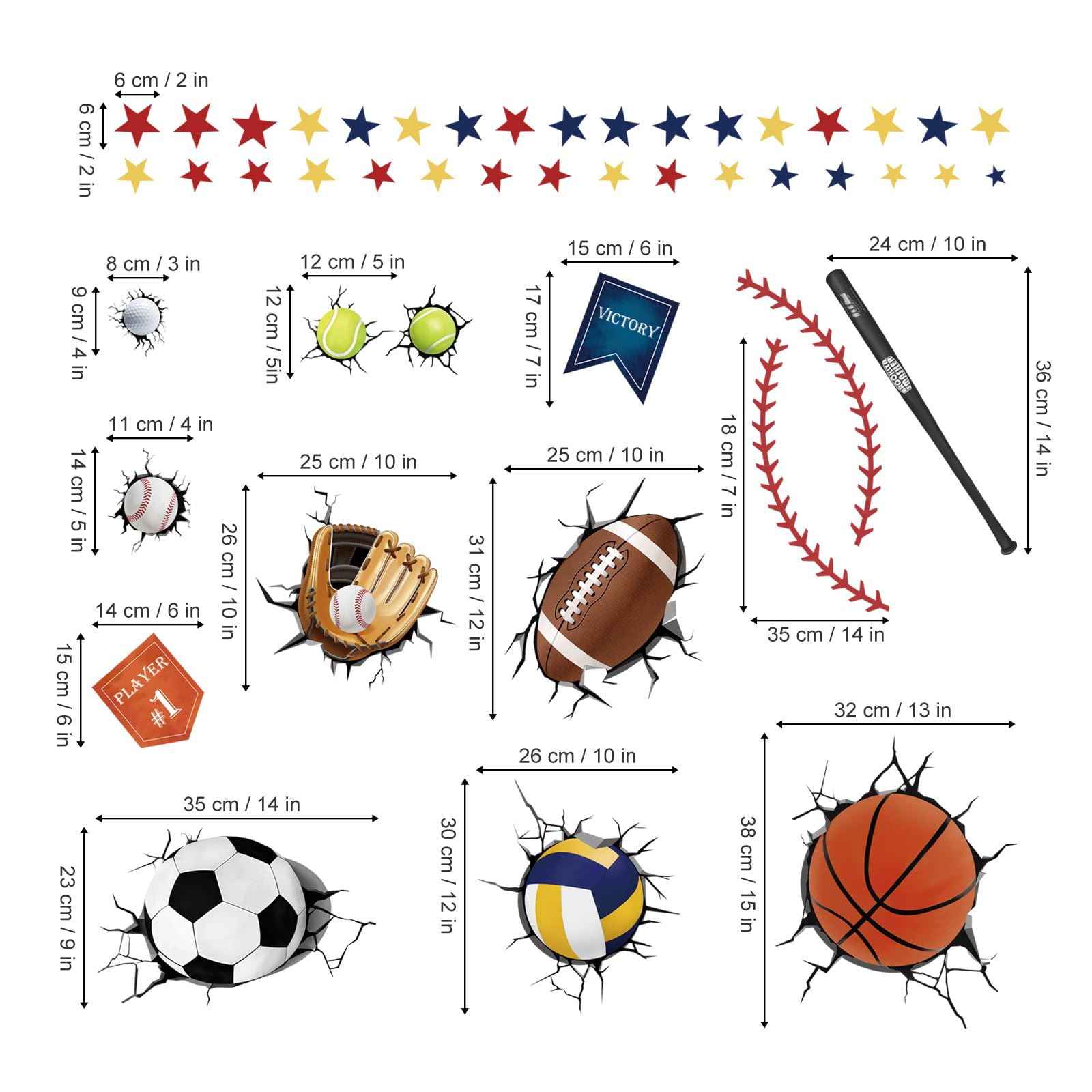 decalmile 3d tennis wall decal introduces sporty flair and learning corner accents
