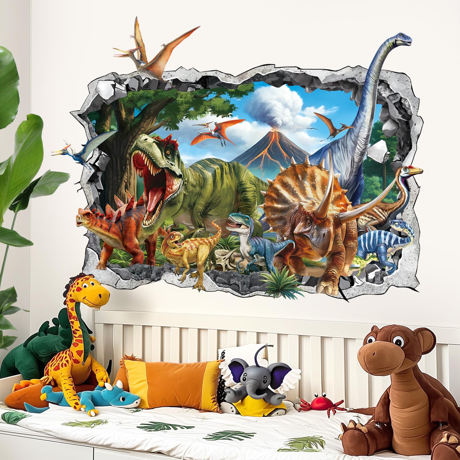 Decalmile 3D volcano wall decal - adds depth to a kid's room