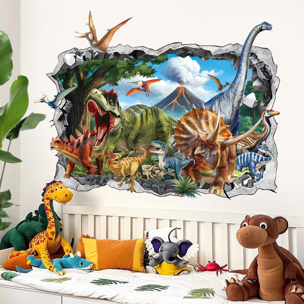 Decalmile 3D volcano wall decal - adds depth to a kid's room