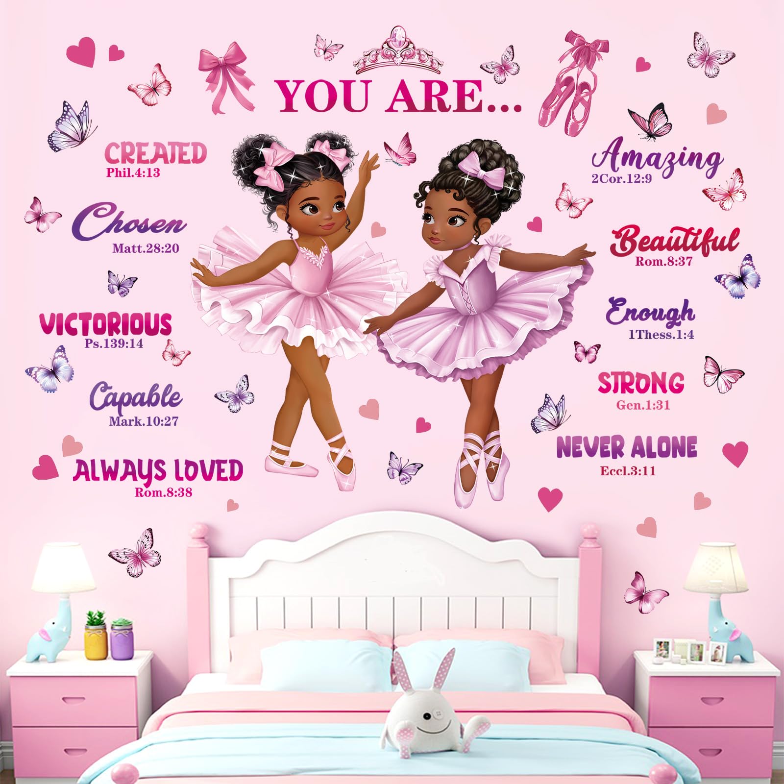 Decalmile African American girl room decor adds color to playrooms.
