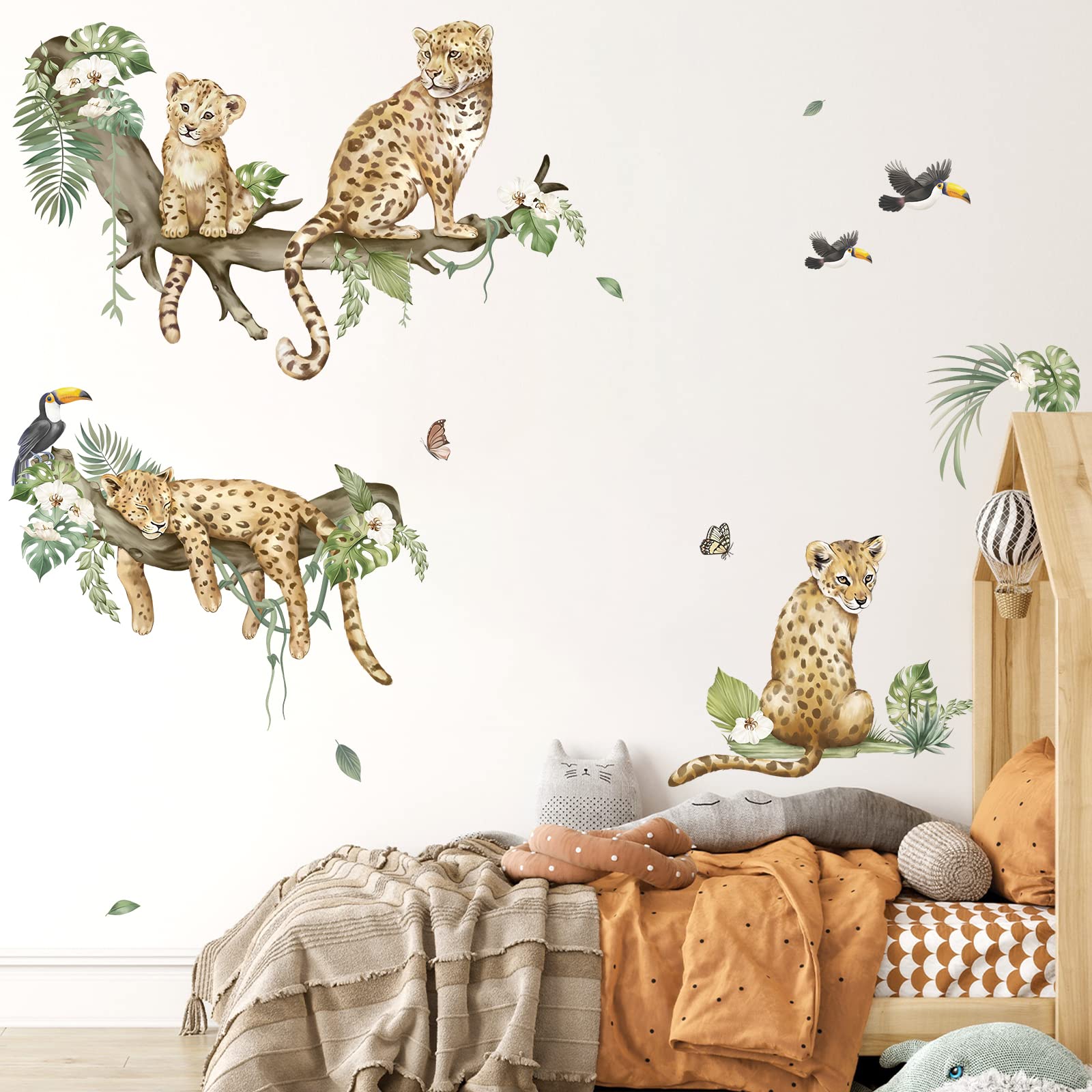 Decalmile baby nursery decor safari animals elevates bedrooms with durable, easy-to-clean charm.