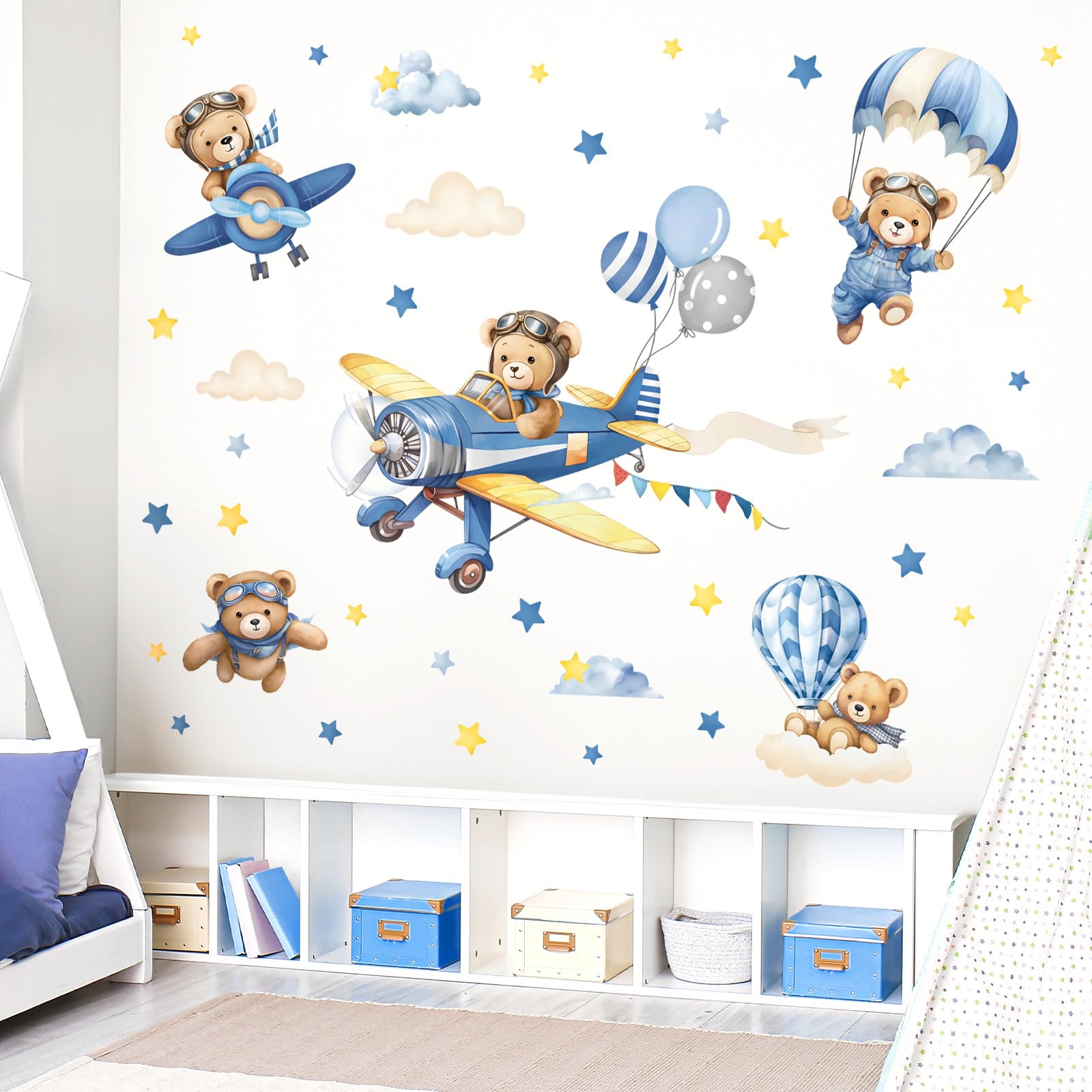 Decalmile bear clouds wall decal adds cozy charm to bedroom decor
