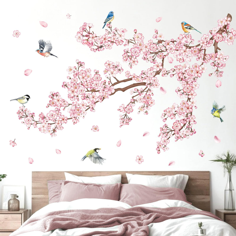 DecalMile birds on cherry blossom branch decal adds whimsy to nursery decor