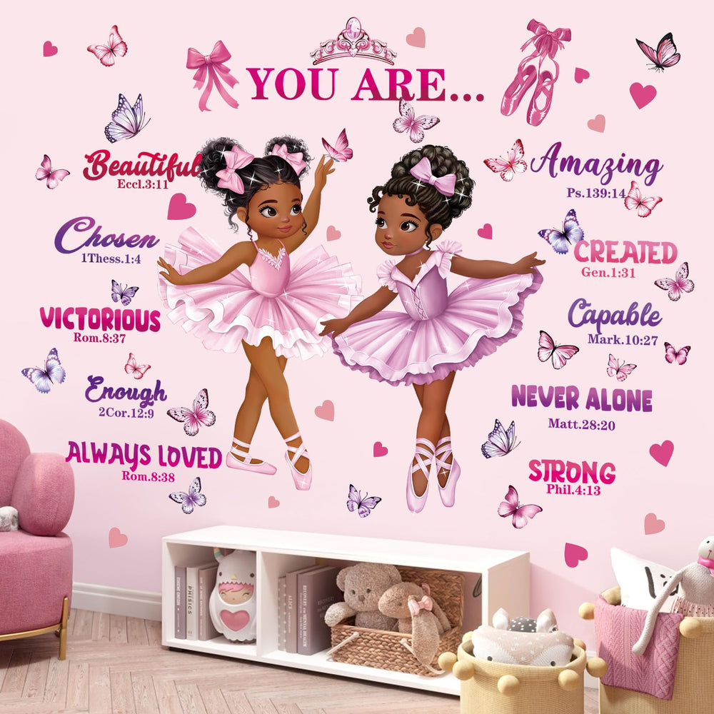 Decalmile black girl ballerina wall stickers brighten nurseries with removable decor.
